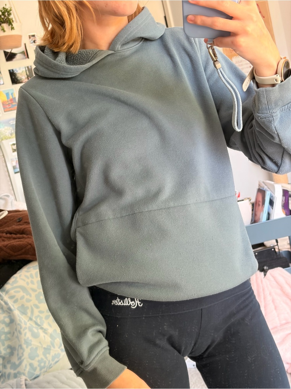 Heather Grey Hooded Pullover Sweatshirt